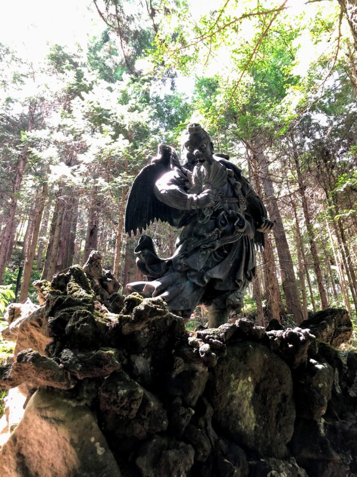 大雄山最乗寺の奥の院へ上る階段に鎮座している大天狗