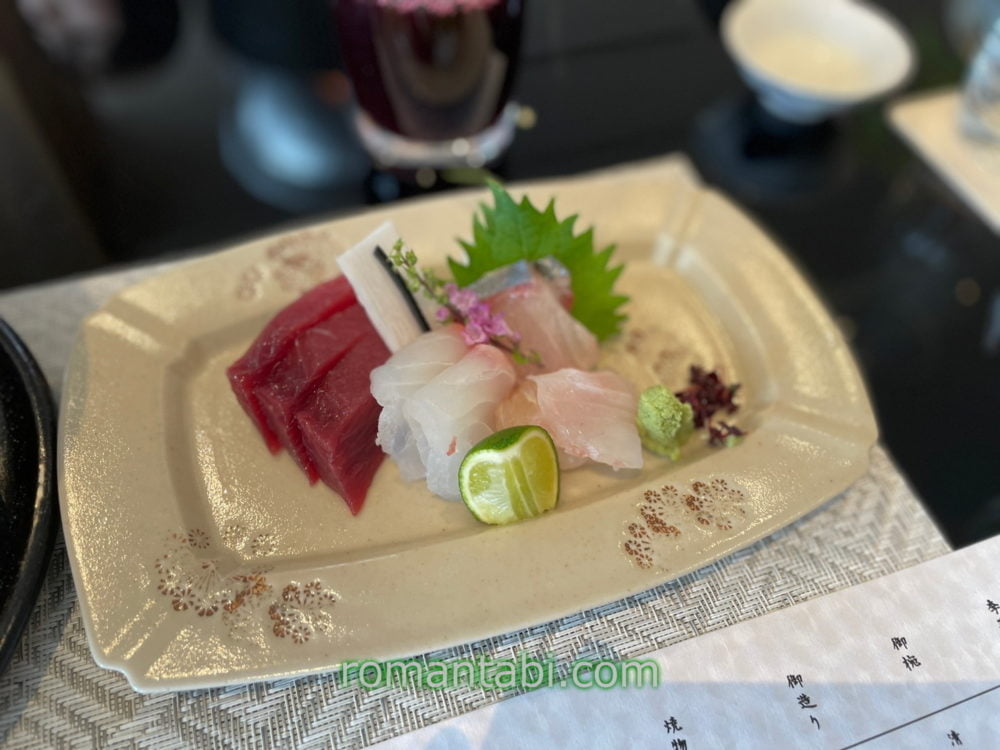 熱海パールスターホテル・日本料理 舳 MIYOSHI・ランチメニューの昼会席の御作り
