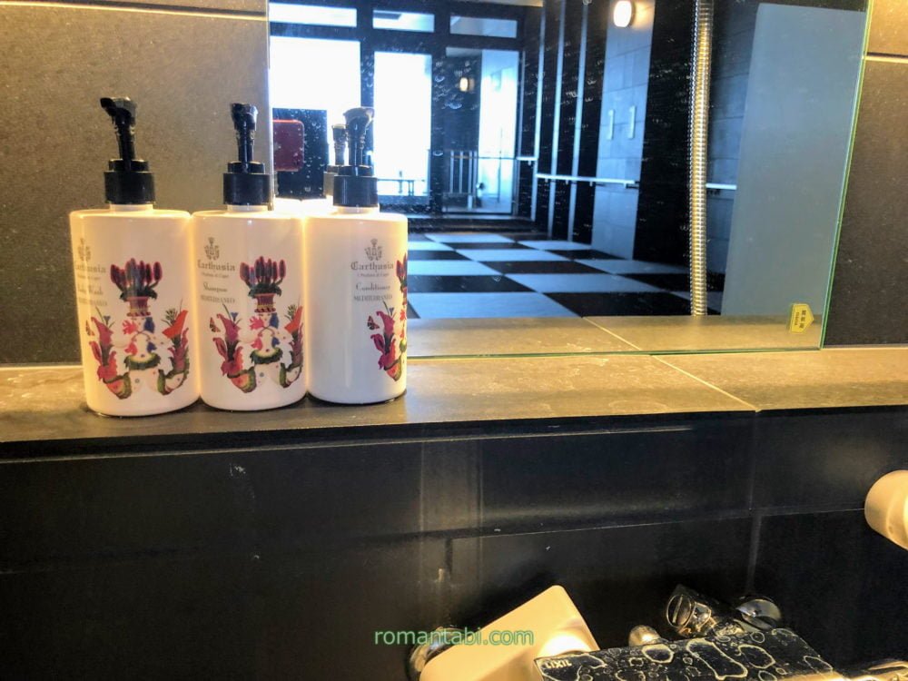 熱海パールスターホテル－インフィニティバス(温泉)の洗い場のシャンプー・リンス