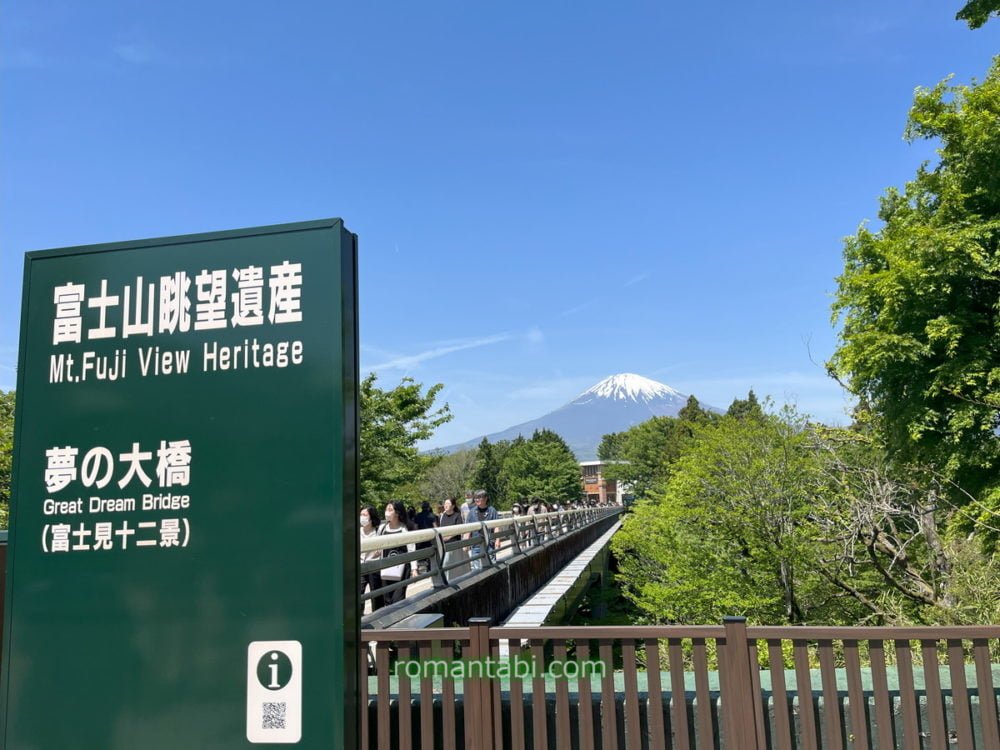 御殿場アウトレットの夢の大橋と富士山