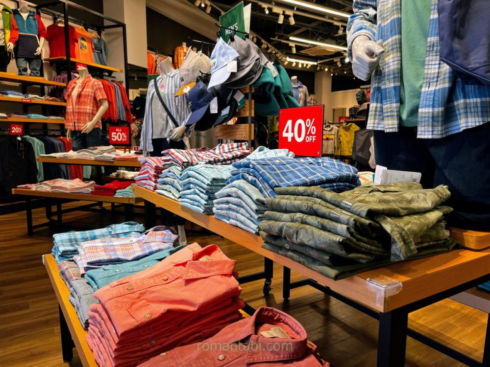 御殿場アウトレットのL.L.Bean エル・エル・ビーンの店内