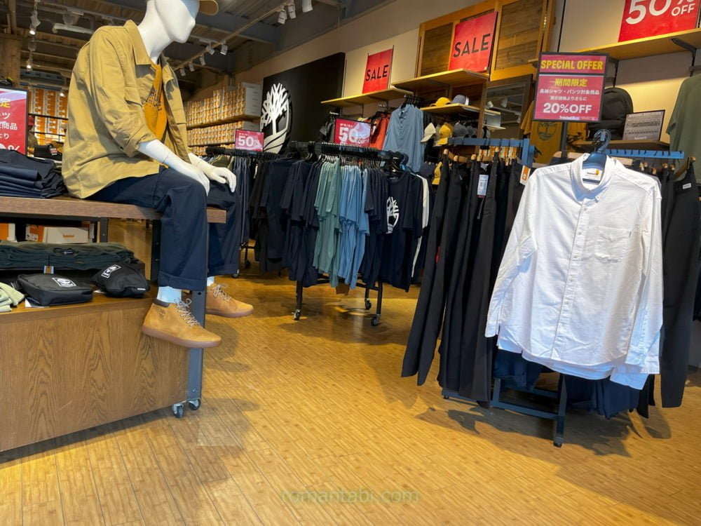 御殿場アウトレットのTimberland ( ティンバーランド )店内