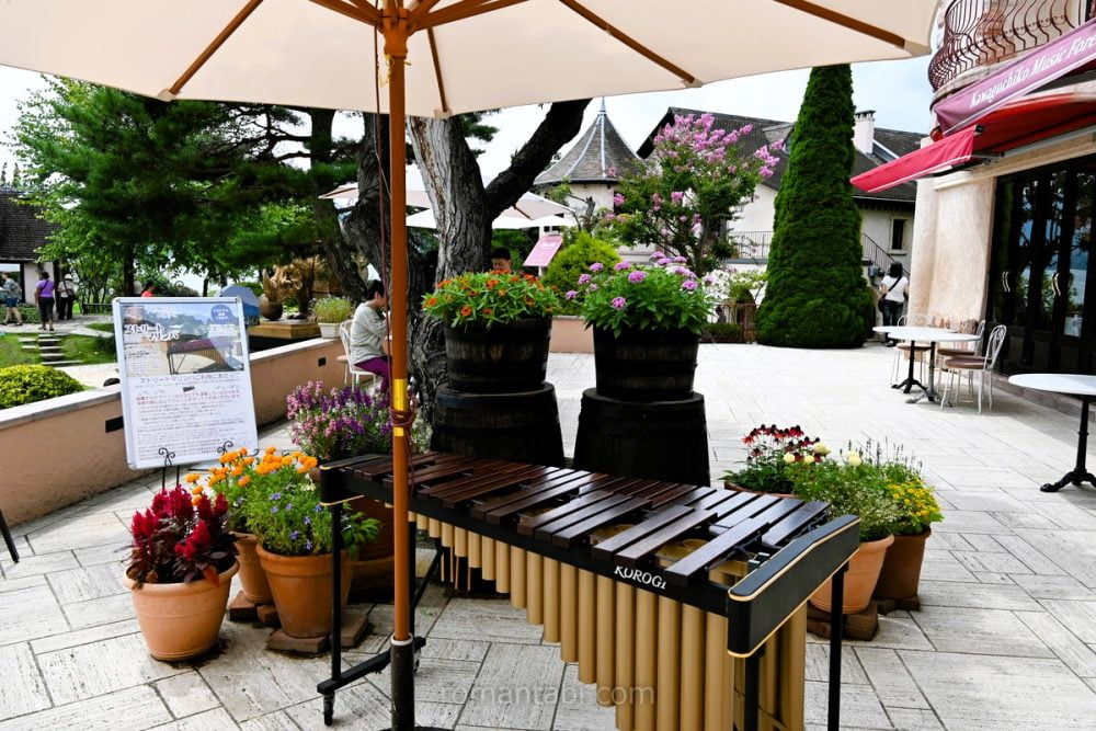 音楽と森の美術館の感動のテラスと木琴