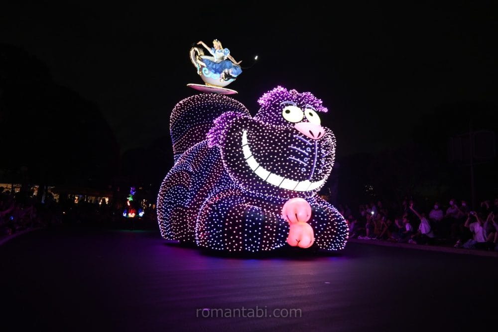 エレクトリカルパレード・ドリームライツのチェシャ猫のフロート