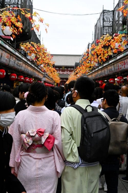 Wearing Kimono on Nakamise Street
